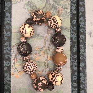 Hand Painted Viva Beads Clay Bead Bracelet- Plus Size